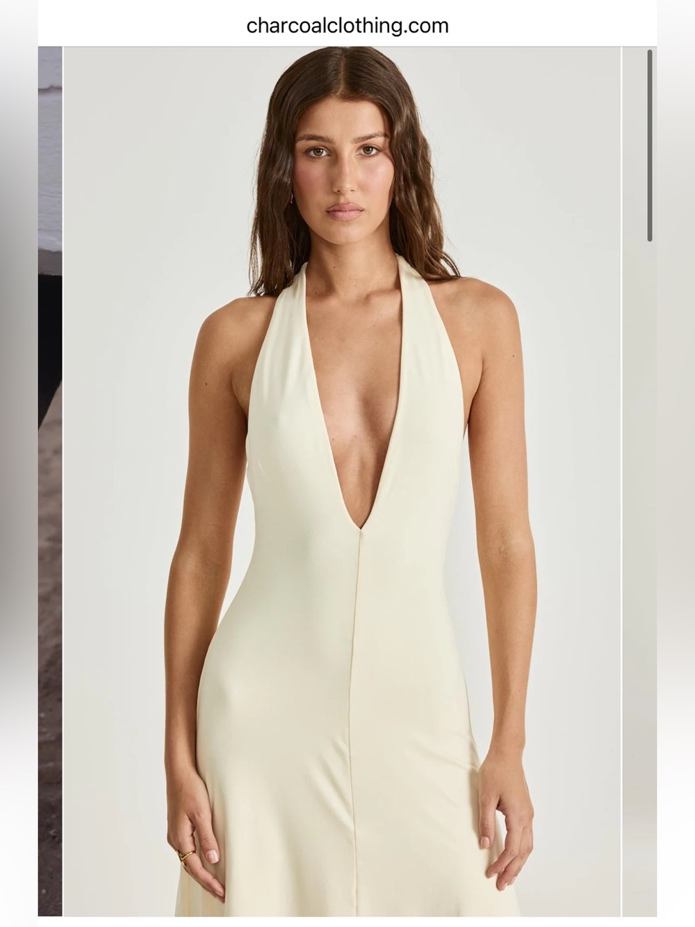 Charcoal Sable White Maxi Dress